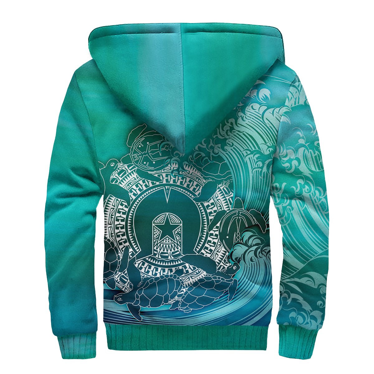 Aboriginal Sherpa Hoodie, Torres Strait Islands in Wave - Vibe Hoodie Shop