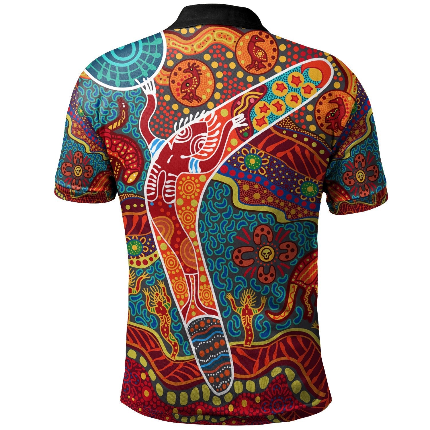 Aboriginal Personalised Polo Shirt - Indigenous Boomerang - Vibe Hoodie Shop