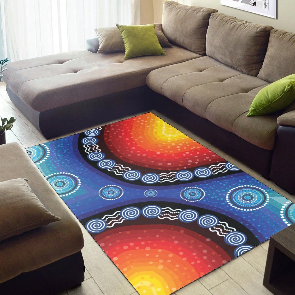 Vibe Hoodie Area Rug - Aboriginal Color Dot Painting - RLT20 - Vibe Hoodie Shop