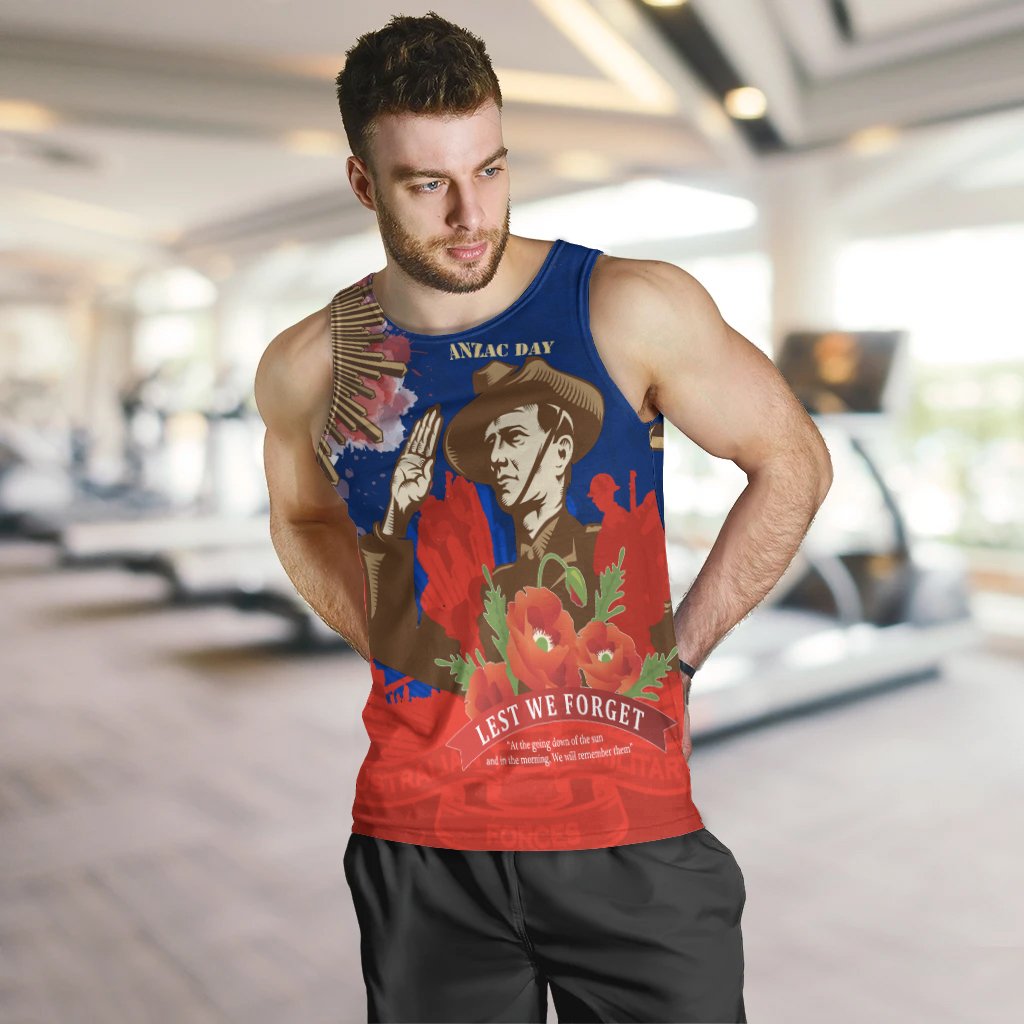 Men Tank Top - AANZAC Australia Remember Them - Vibe Hoodie Shop