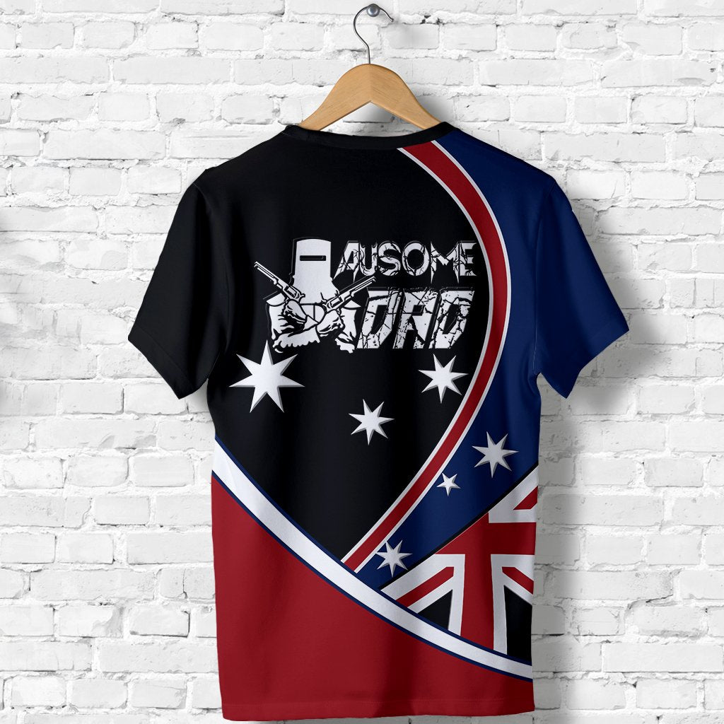 T shirt - Aus Flag T shirt Ausome Dad - Unisex - Vibe Hoodie Shop