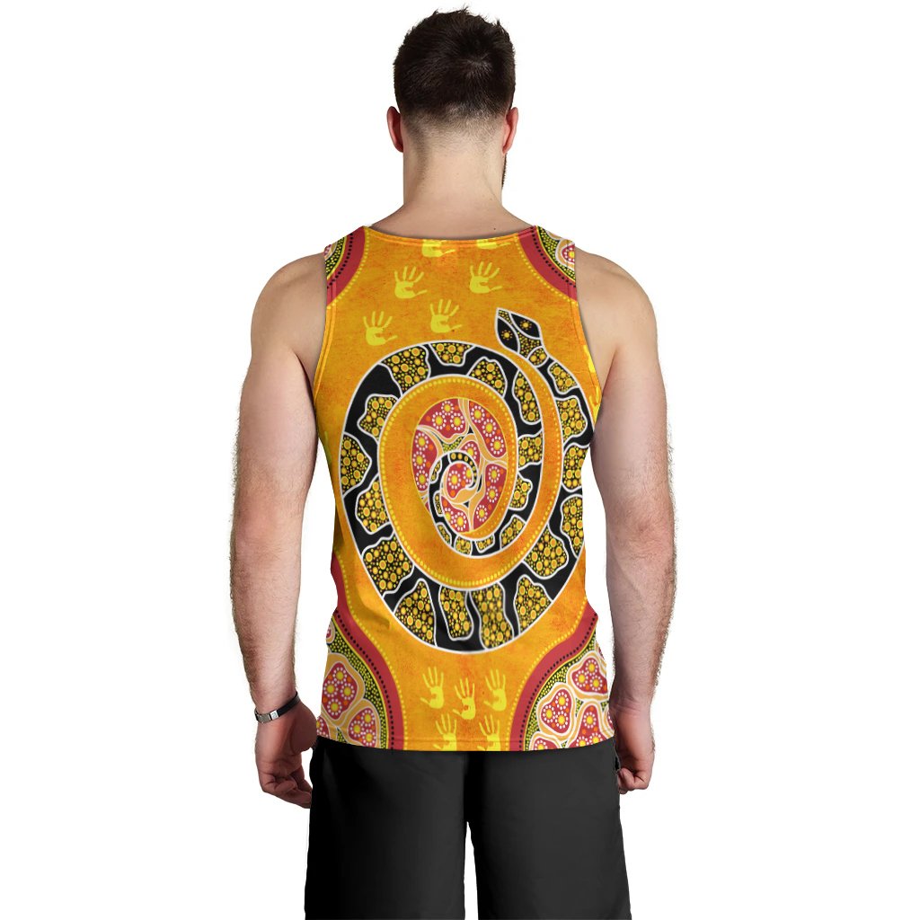 Men Tank Top - Aboriginal Unique Style Snake Orange Color 2021 - Vibe Hoodie Shop