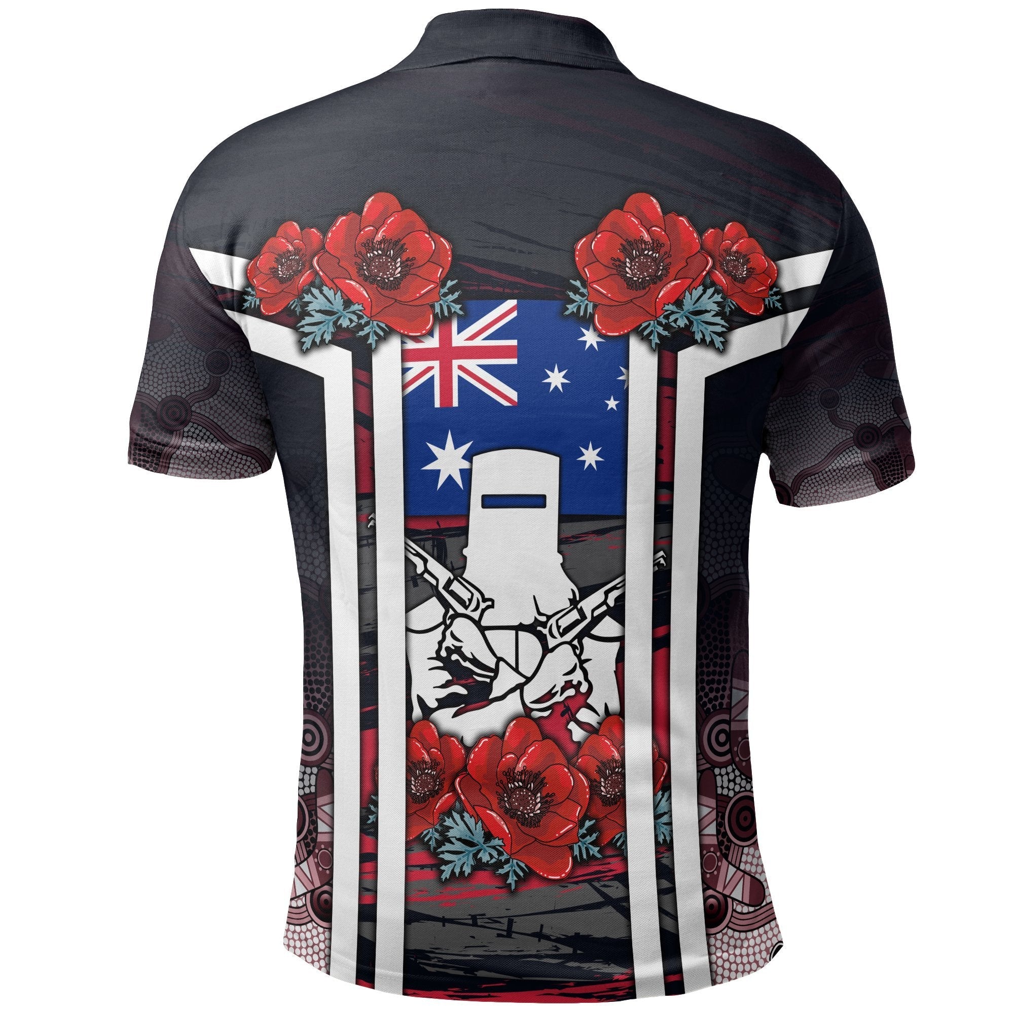 Vibe Hoodie Polo shirt - ANZAC Day 2020 Poppy Flowerss Dot Painting BN15 - RLT20 - Vibe Hoodie Shop