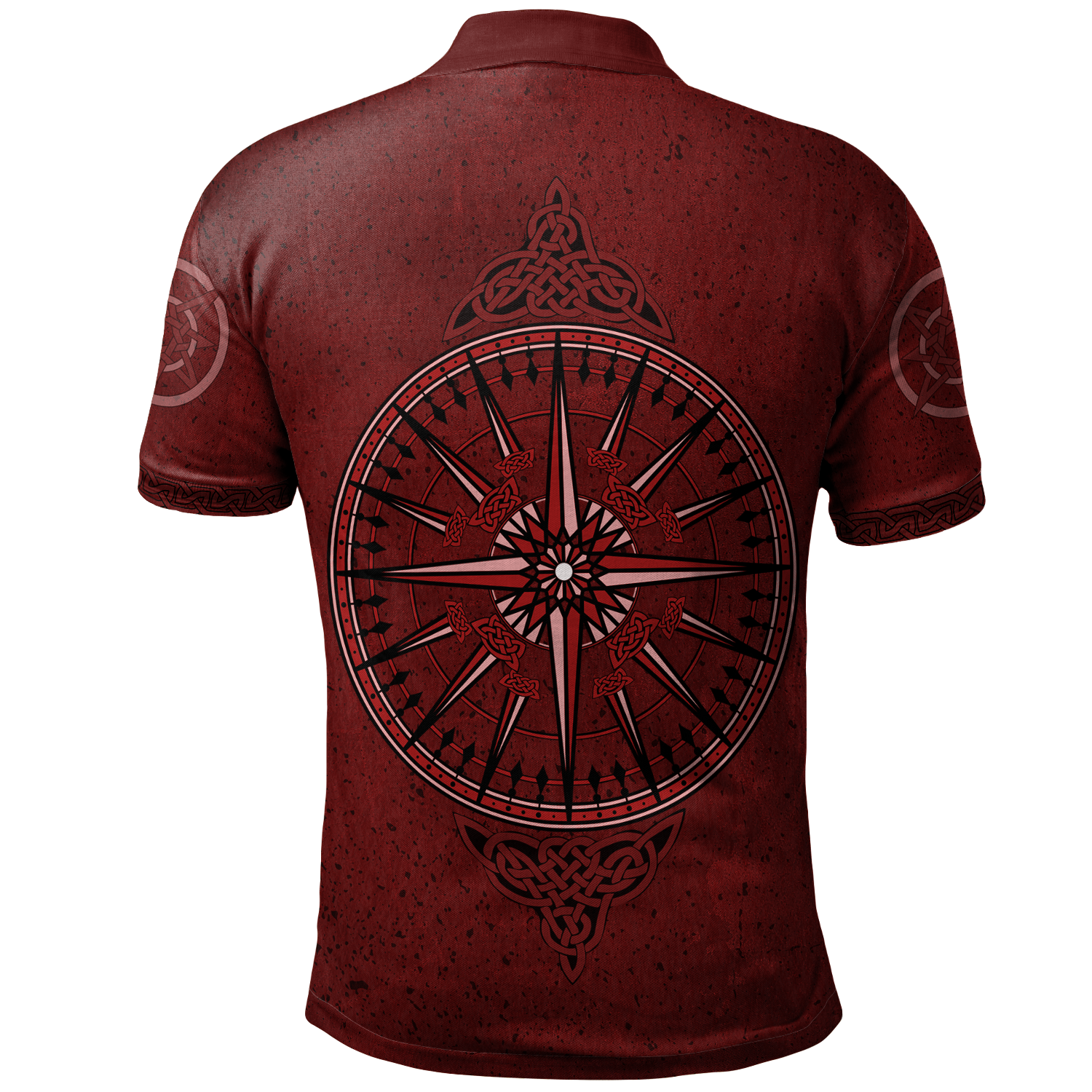 Isle Of Man Celtic Polo Shirts - Celtic Compass With Manx Triskelion - Vibe Hoodie Shop