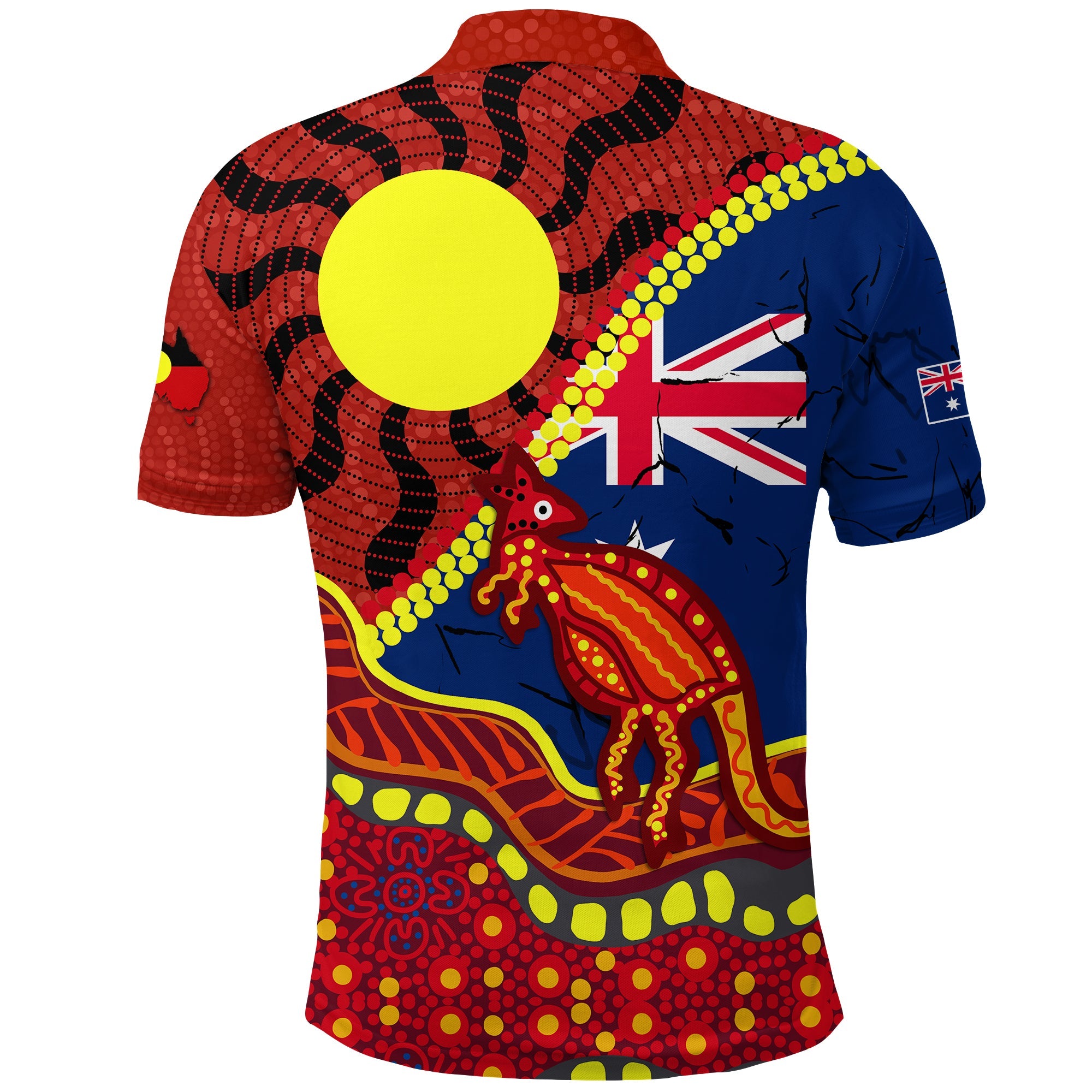 Australia Day Indigenous Art Polo Shirt - - Vibe Hoodie Shop