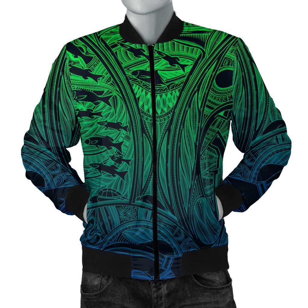 Torres Strait Islanders Men's Bomber Jacket - Ocean Art - Vibe Hoodie Shop