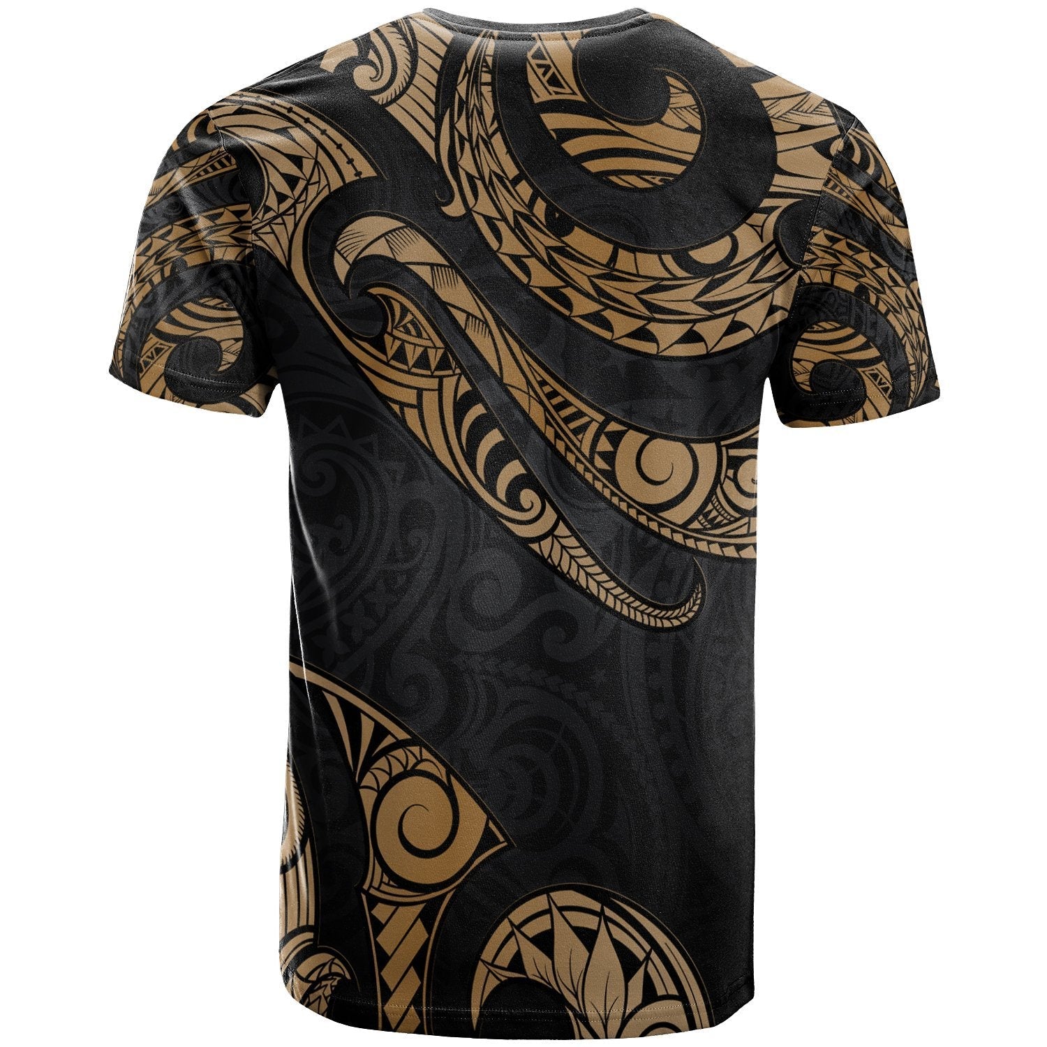 Custom Fiji Polynesian T shirt - Poly Tattoo Gold Version - Vibe Hoodie Shop