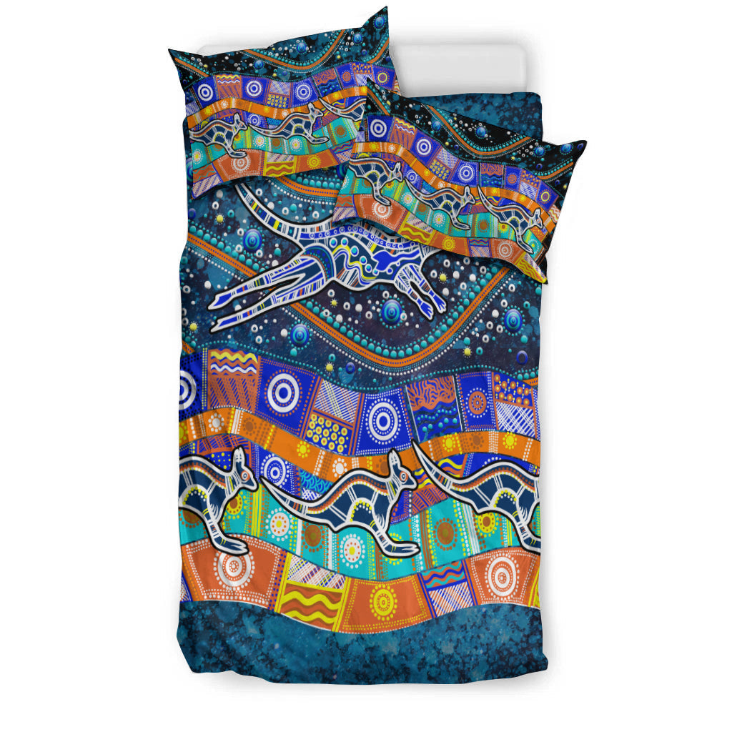 Australia Indigenous Bedding Set - Dot Painting Art - - Vibe Hoodie Shop