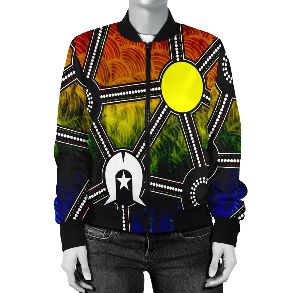 NAIDOC Week 2021 Bomber Jacket, Aboriginal Geometric Style - Vibe Hoodie Shop