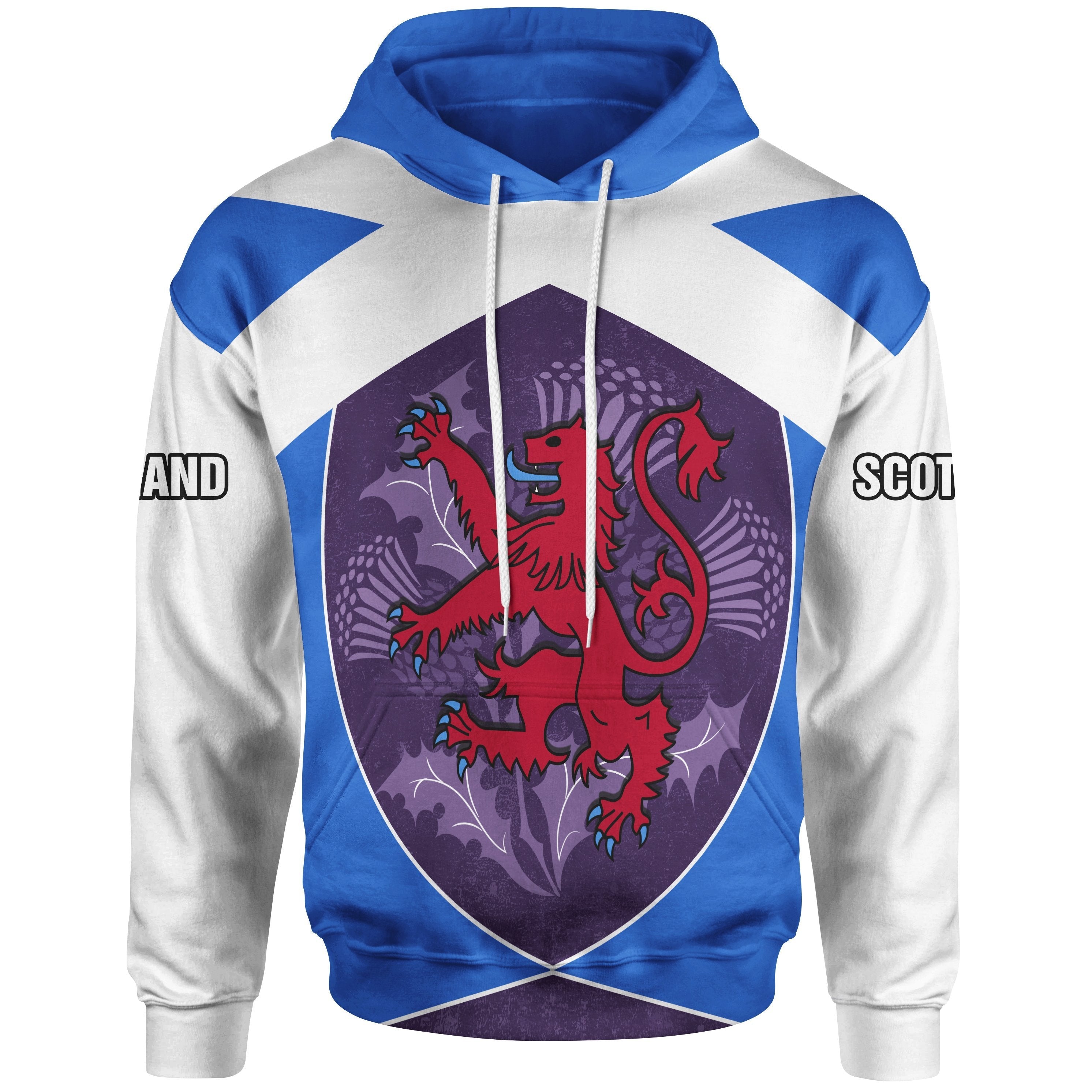 Scotland Hoodie - Scottish Flag And Lion - Vibe Hoodie Shop