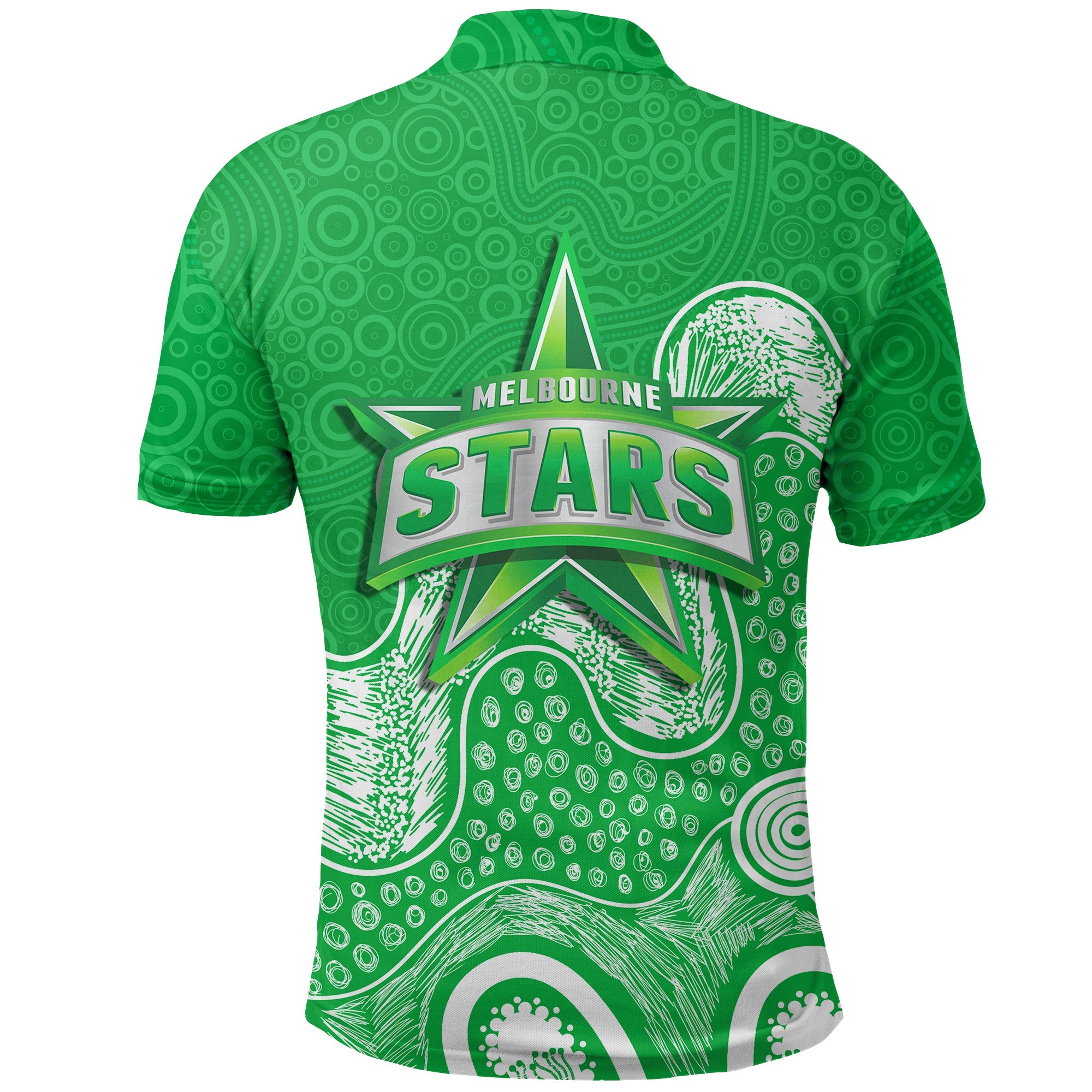 Melbourne Stars Polo Shirt - Aboriginal Style Of Dot - - Vibe Hoodie Shop