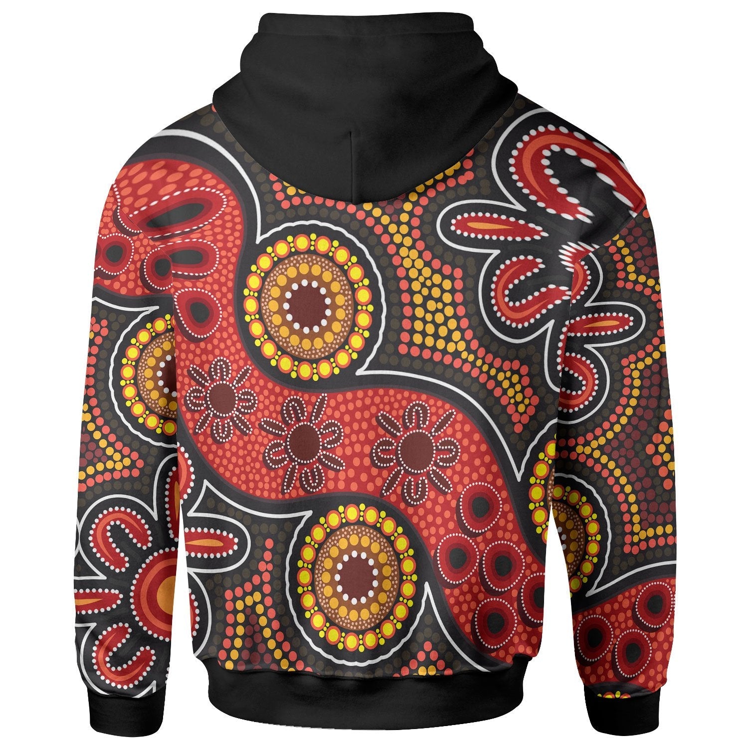 Aboriginal Zip - Up Hoodie - Indigenous Circle Dot Painting Style - Vibe Hoodie Shop