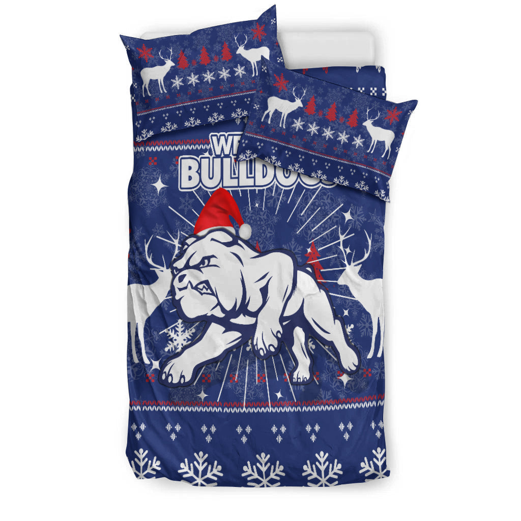Western Bulldogs Bedding Set - Christmas Ugly Style - - Vibe Hoodie Shop