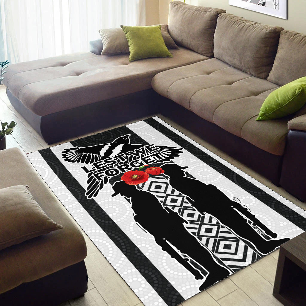 Magpies ANZAC Day Area Rug - Indigenous Art - - Vibe Hoodie Shop