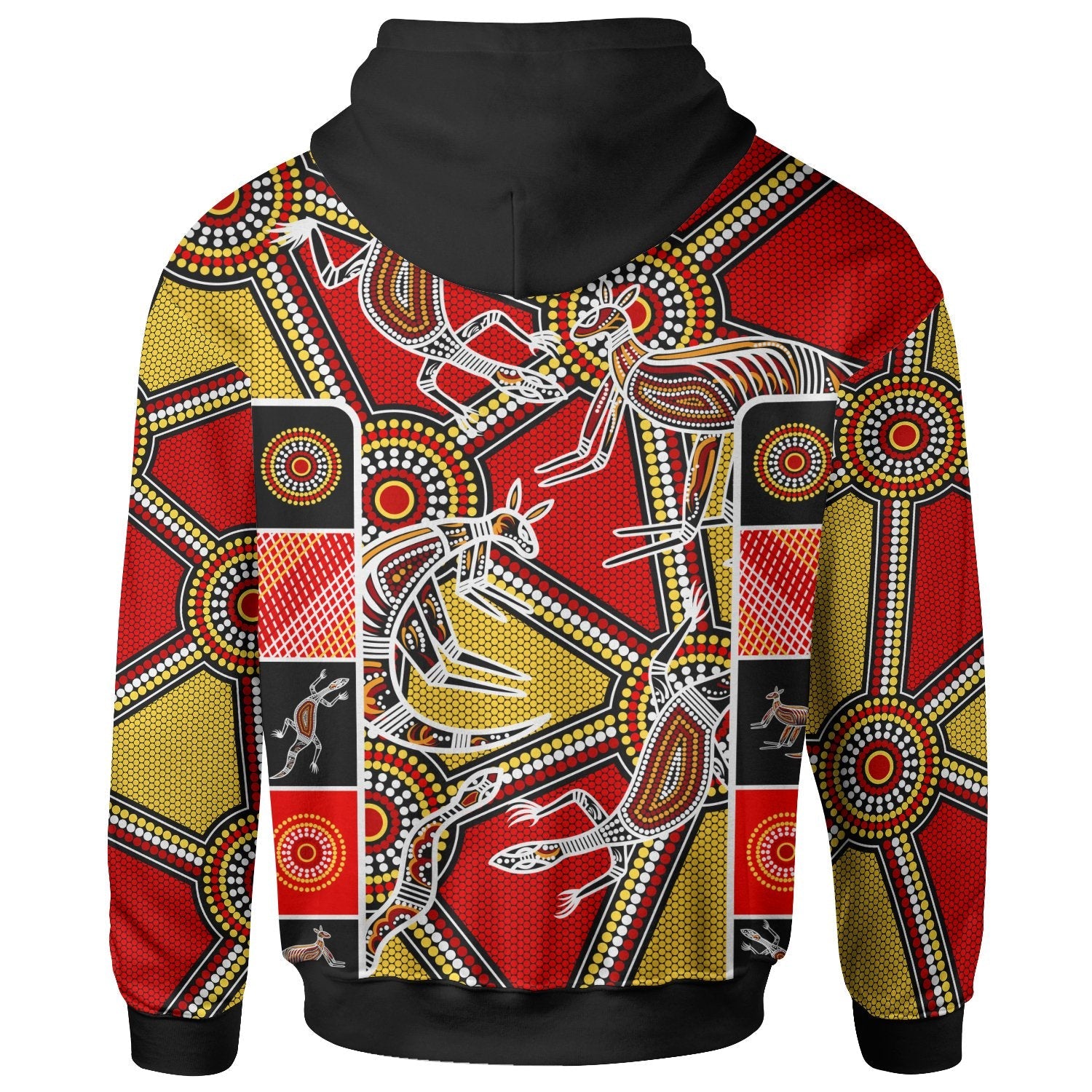 Aboriginal Hoodie, Kangaroo Dot Painting Patterns - Vibe Hoodie Shop