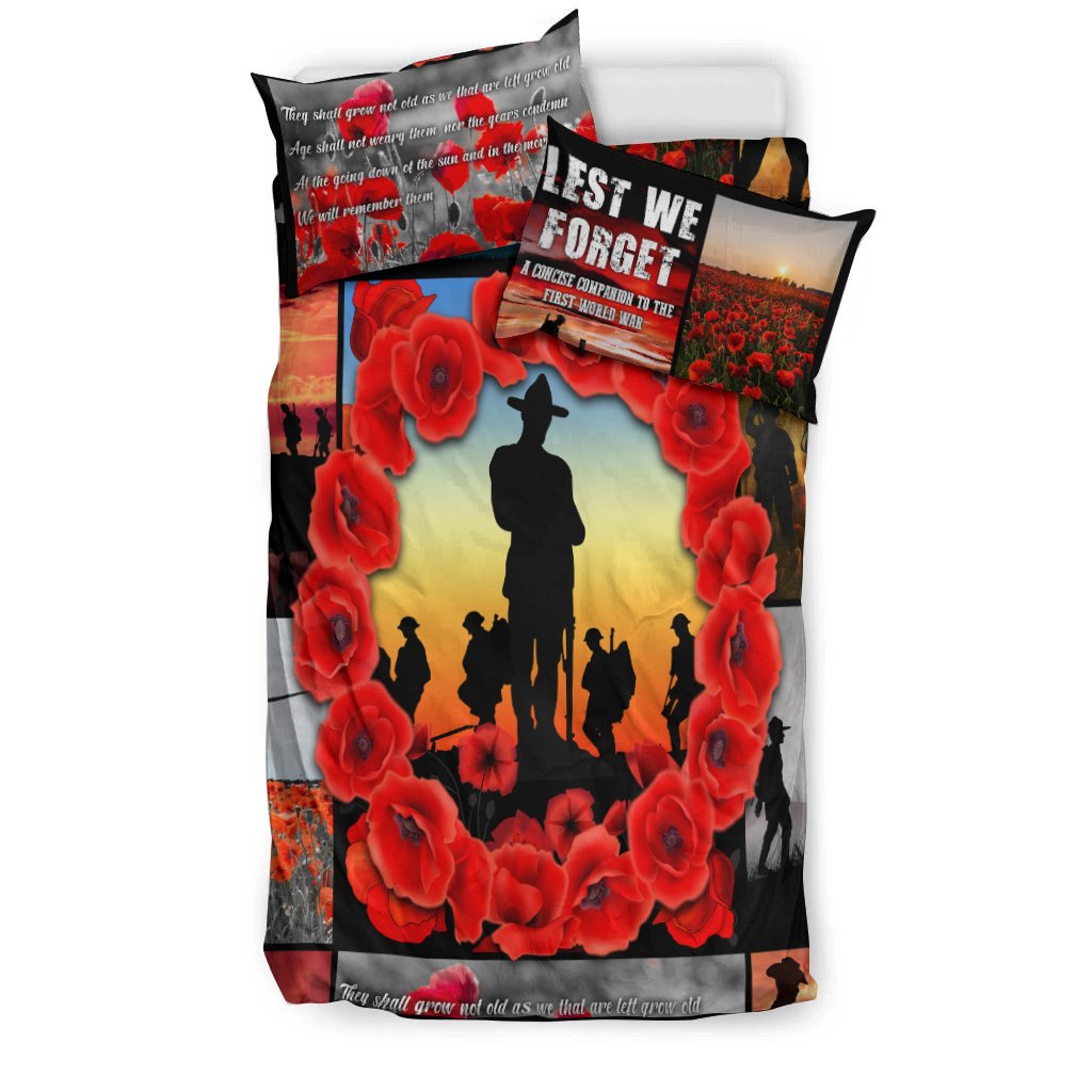 ANZAC Bedding Set - Always Remember Australia's Soldiers - Vibe Hoodie Shop