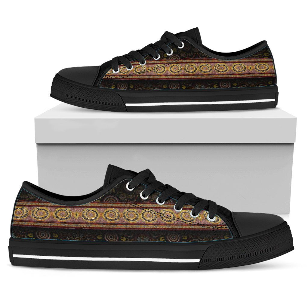 Aboriginal Low Top - Snake Dot Panting Art - Vibe Hoodie Shop