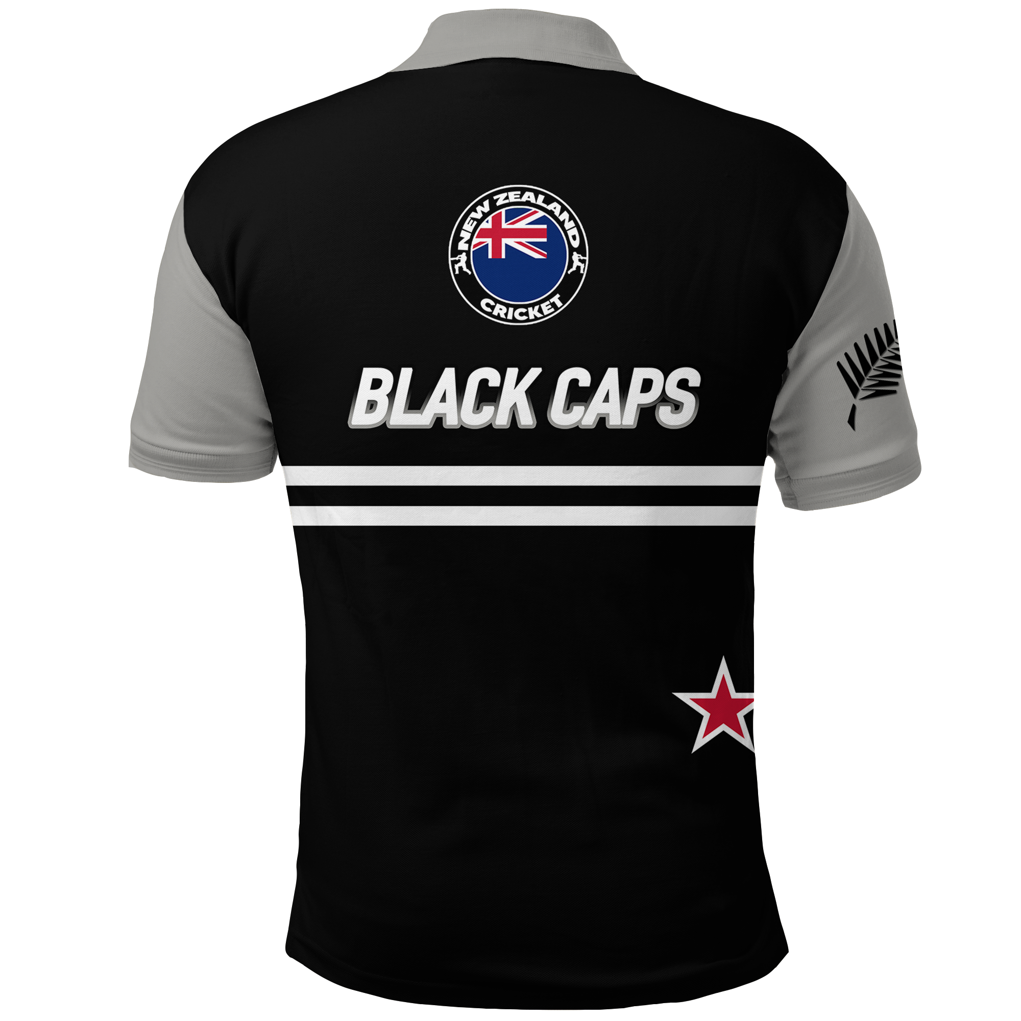 New Zealand Cricket Black Caps Polo Shirt - - Vibe Hoodie Shop