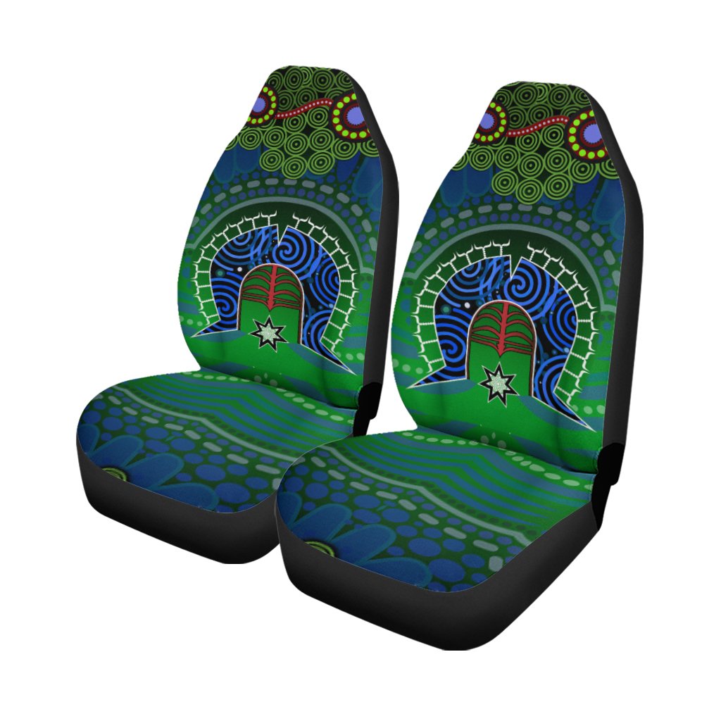 Torres Strait Car Seat Covers - Dhari And Dot Patterns - Vibe Hoodie Shop