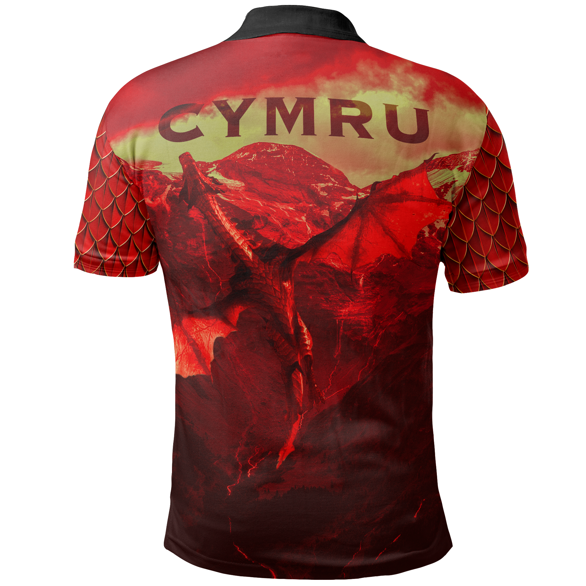 Wales Polo Shirt - Fancy Cymru Dragon - Vibe Hoodie Shop
