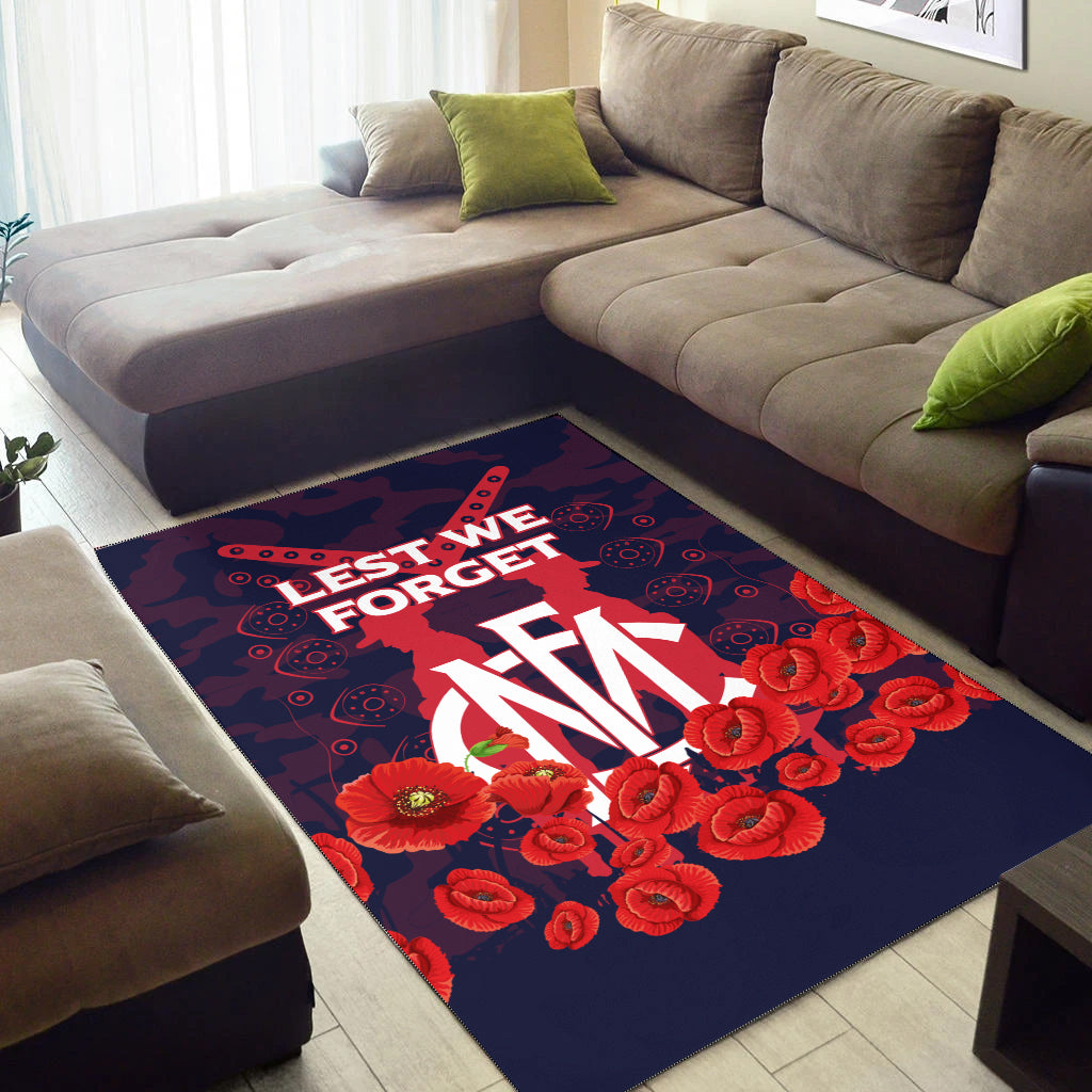 Melbourne Demons ANZAC Day Indigenous Art Area Rug - - Vibe Hoodie Shop