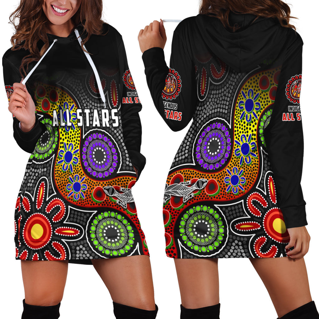 All Stars Christmas Hoodie Dress Indigenous Dreamtime - Vibe Hoodie Shop