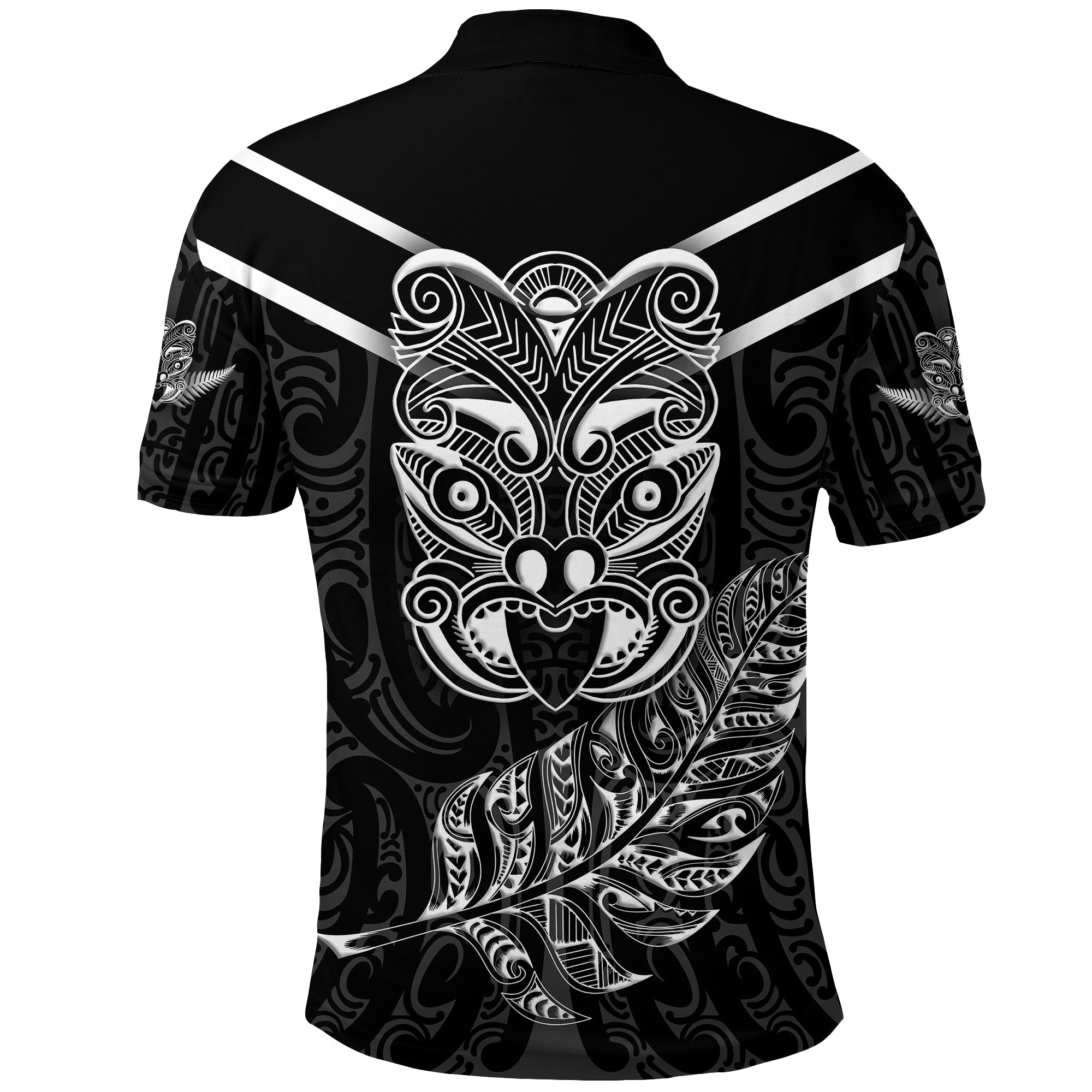 New Zealand Maori Haka Polo Shirt - Silver Fern - - Vibe Hoodie Shop