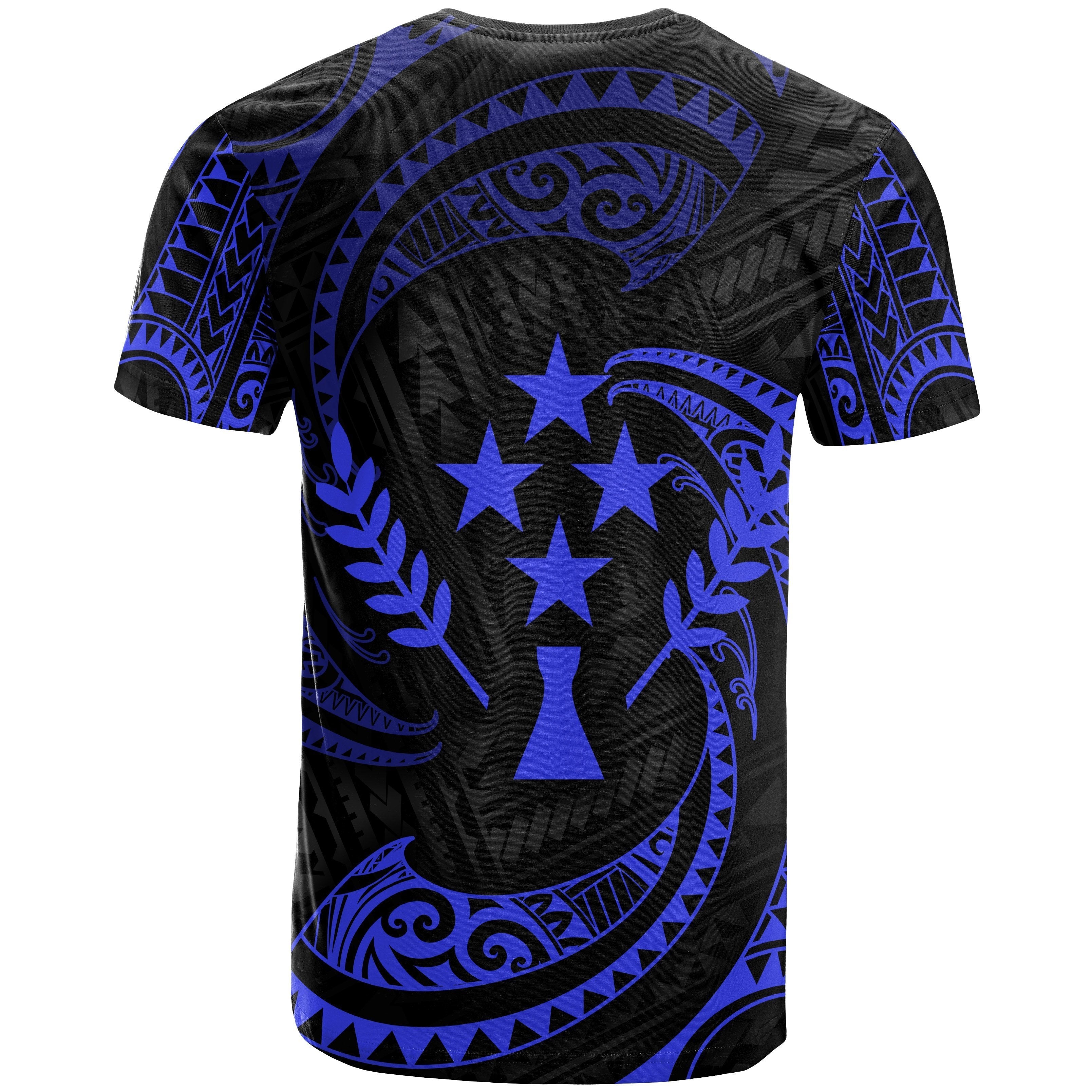 Kosrae Micronesia Custom Personalised T shirt - Blue Tribal Wave - Vibe Hoodie Shop