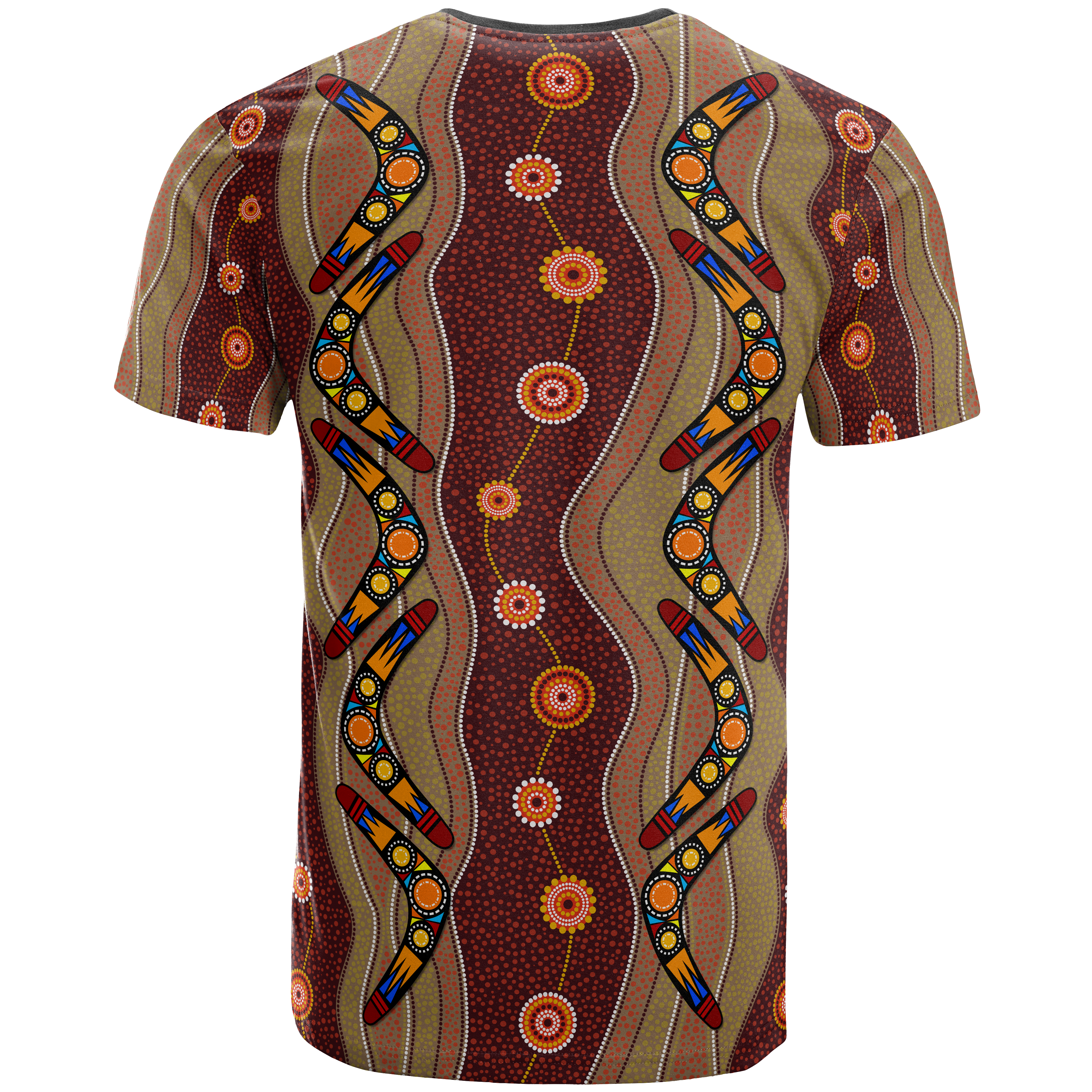 Aboriginal T shirt, Boomerang Patterns Circle Dot Painting - Vibe Hoodie Shop