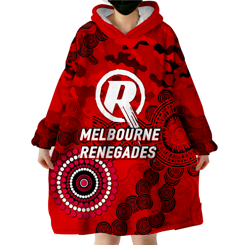 Melbourne Renegades ANZAC Day Aboriginal Wearable Blanket Hoodie - - Vibe Hoodie Shop