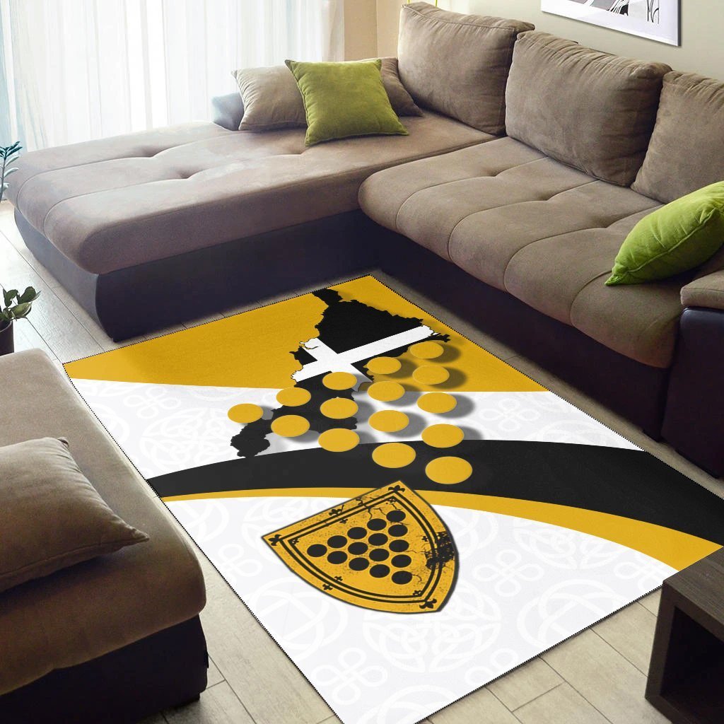 Cornwall Celtic Area Rug - Cornish Flag With Duke of Cornwall - Vibe Hoodie Shop