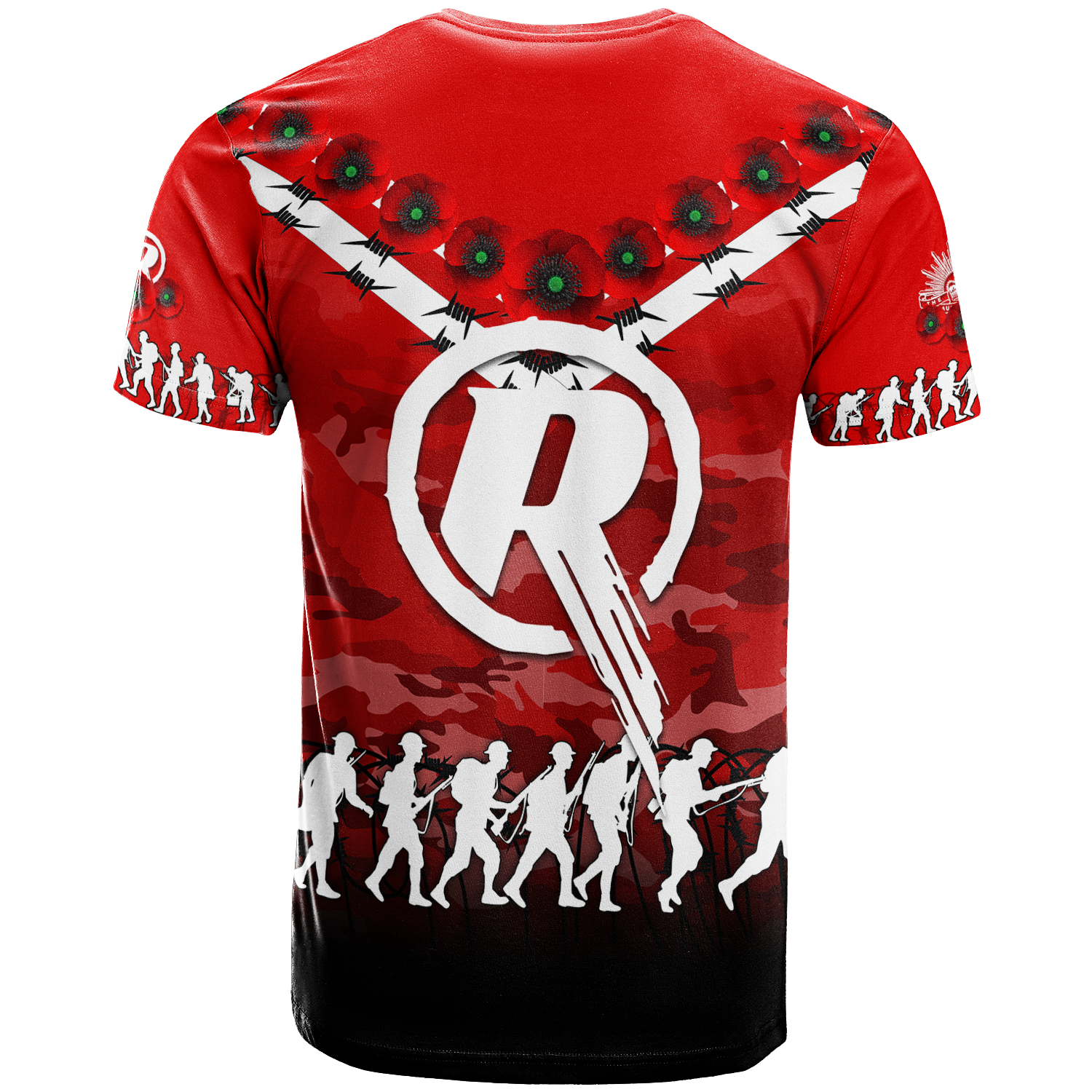 Melbourne Renegades ANZAC 2022 T shirt Camouflage With Poppy - - Vibe Hoodie Shop