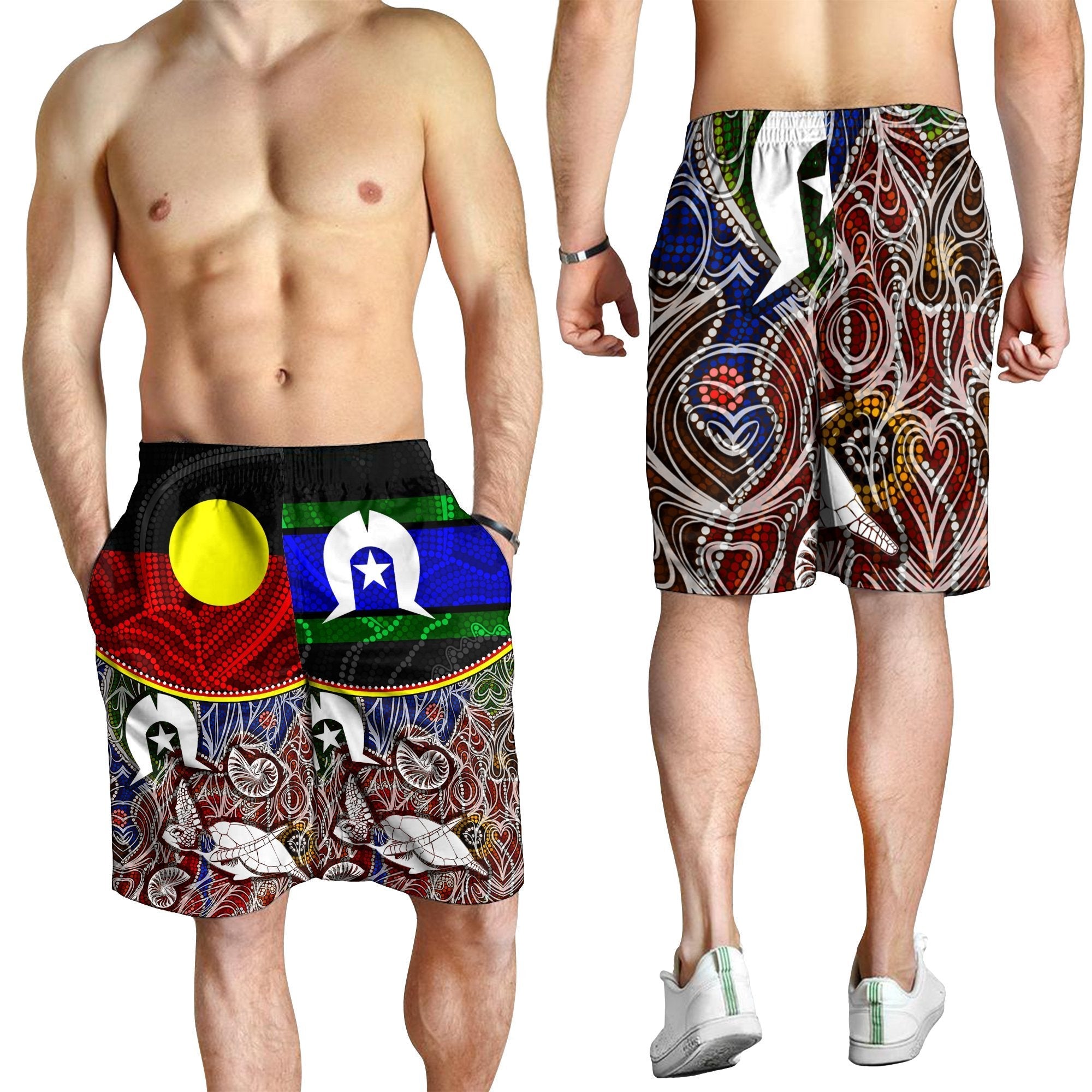 Men's Short - Aboriginal Dot In NAIDOC Week Style - Vibe Hoodie Shop