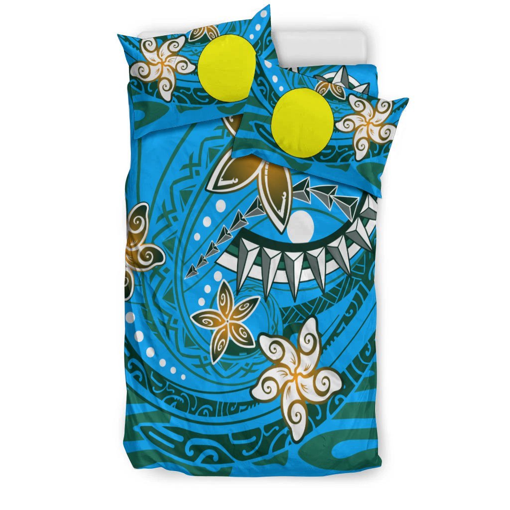 Palau Polynesian Bedding Set - Spring Style Blue Color - Vibe Hoodie Shop