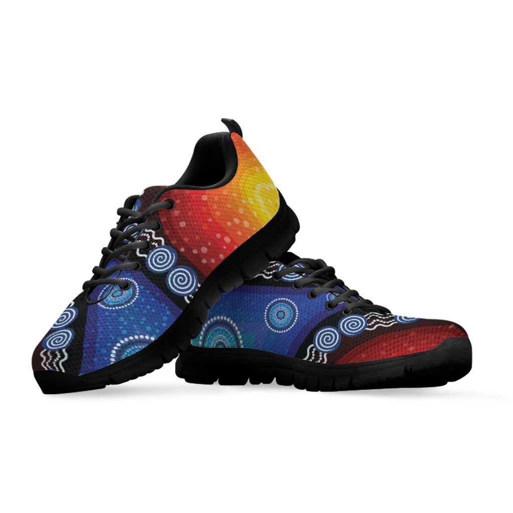 Sneakers - Aboriginal Color Dot Painting - Vibe Hoodie Shop