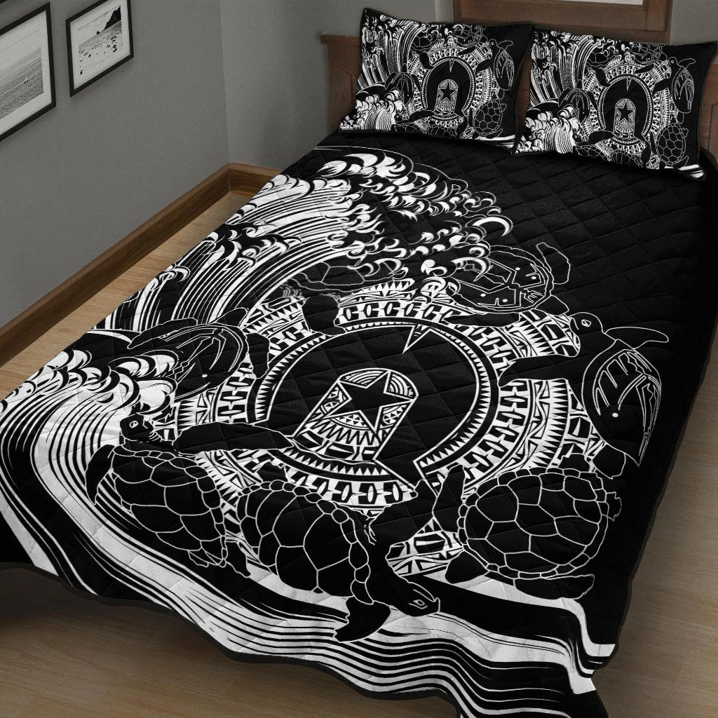 Aboriginal Quilt Bed Set, Torres Strait Islands in Wave (Black) - Vibe Hoodie Shop