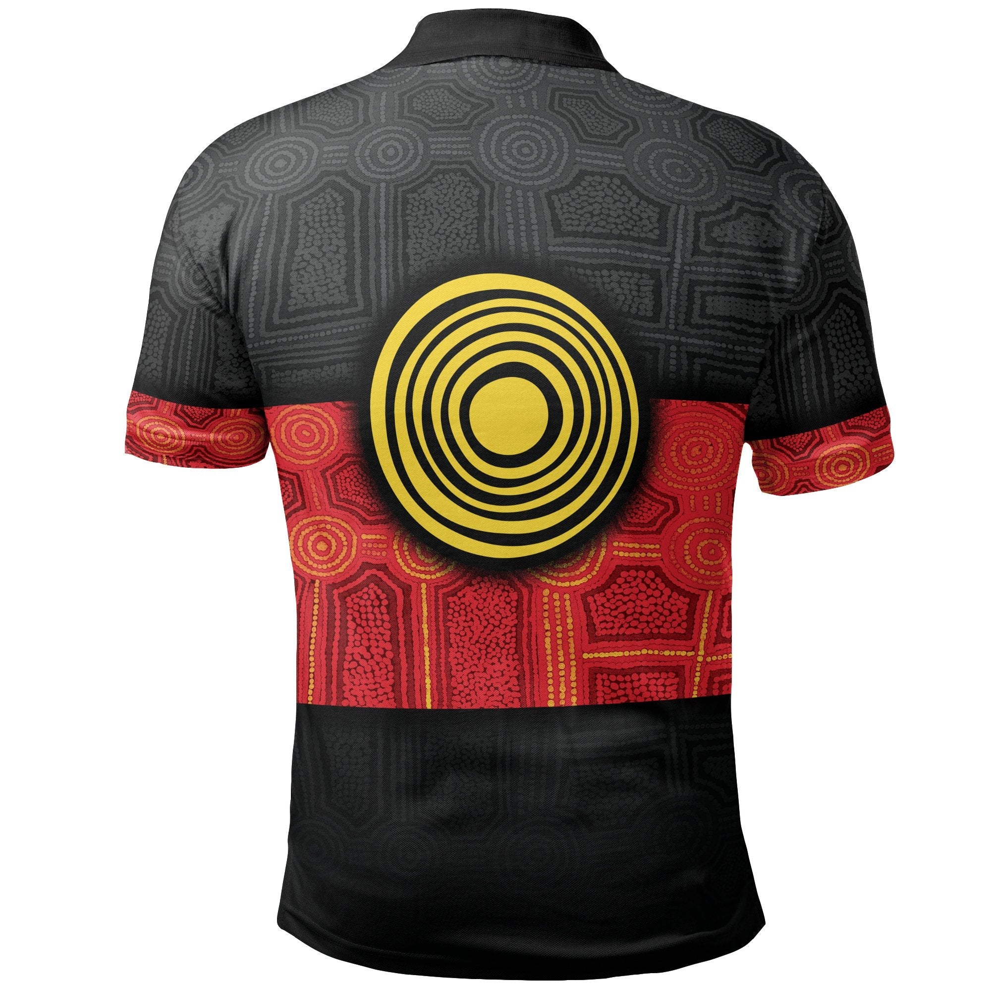 Aboriginal Polo - Aussie Indigenous Flag - Vibe Hoodie Shop