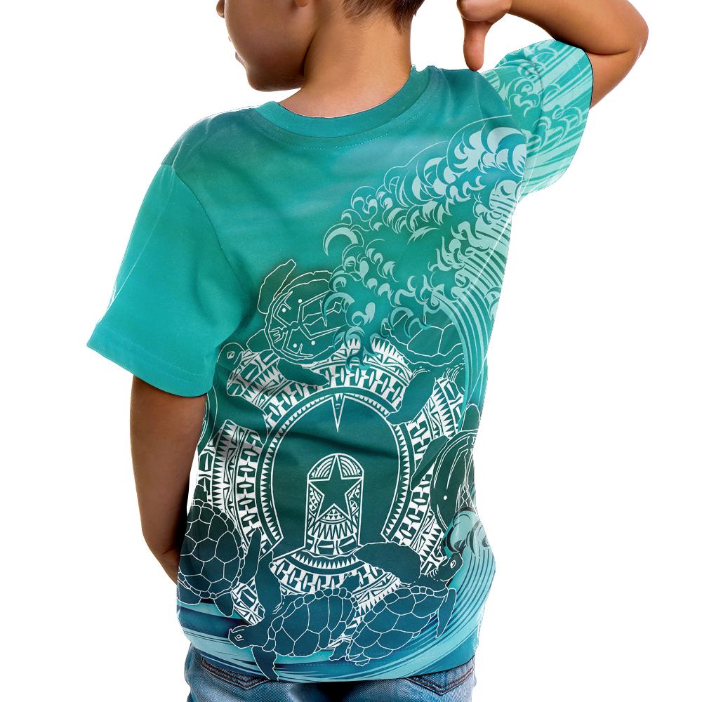 Custom Aboriginal T shirt Kids, Torres Strait Islands in Wave - Vibe Hoodie Shop