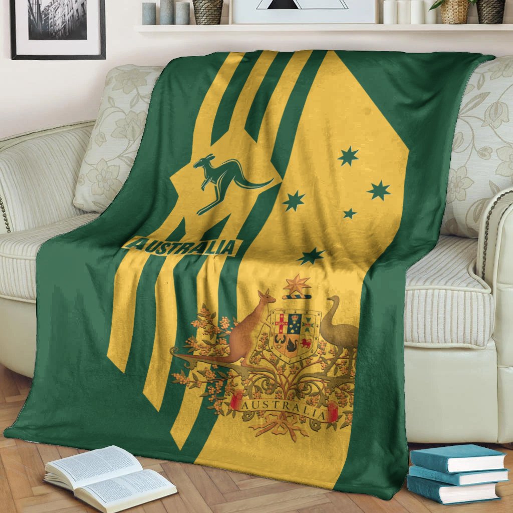 Premium Blanket - Australia Kangaroo Sign National Color - Vibe Hoodie Shop