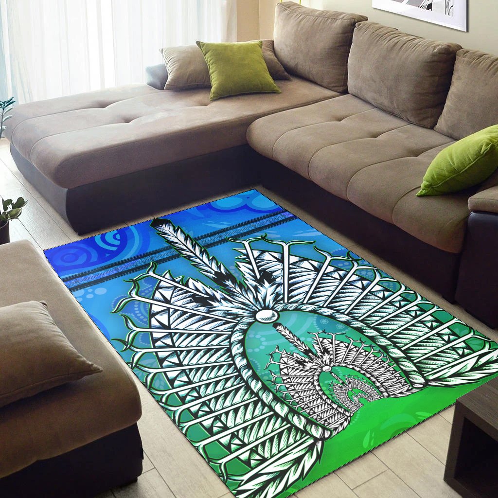 Area Rug - Turtle Background With Dhari Mask - Vibe Hoodie Shop