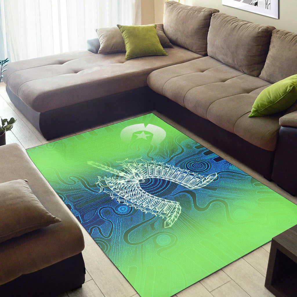 Torres Strait Islands Area Rug - Indigenous Dot Painting Art - - Vibe Hoodie Shop