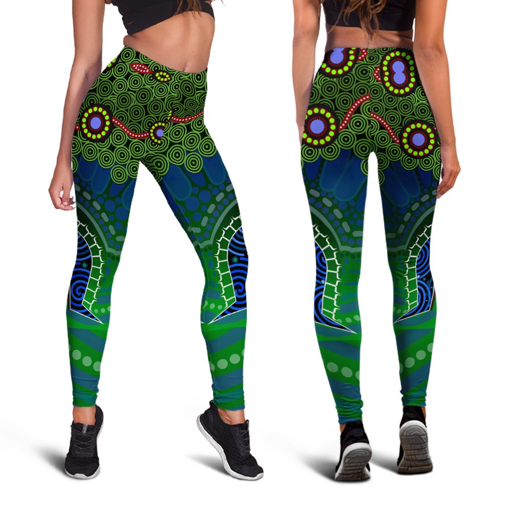 Torres Strait Leggings - Dhari And Dot Patterns - Vibe Hoodie Shop