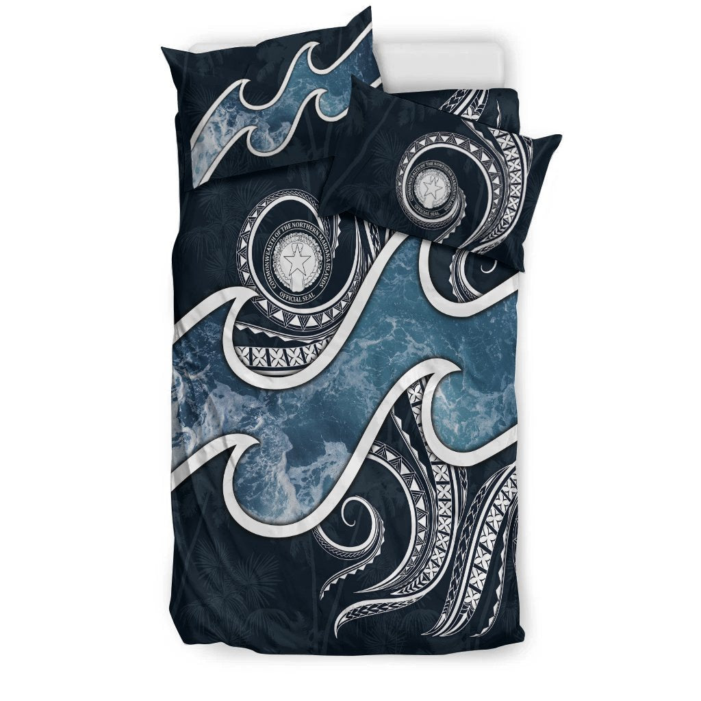 Northern Mariana Islands Polynesian Bedding Set - Ocean Style - Vibe Hoodie Shop