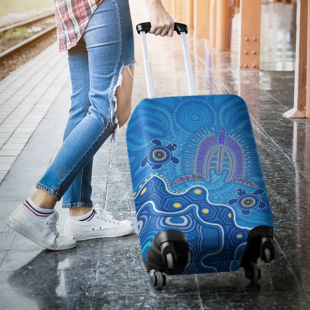 Torres Strait Luggage Covers - Dhari And Turtle - Vibe Hoodie Shop