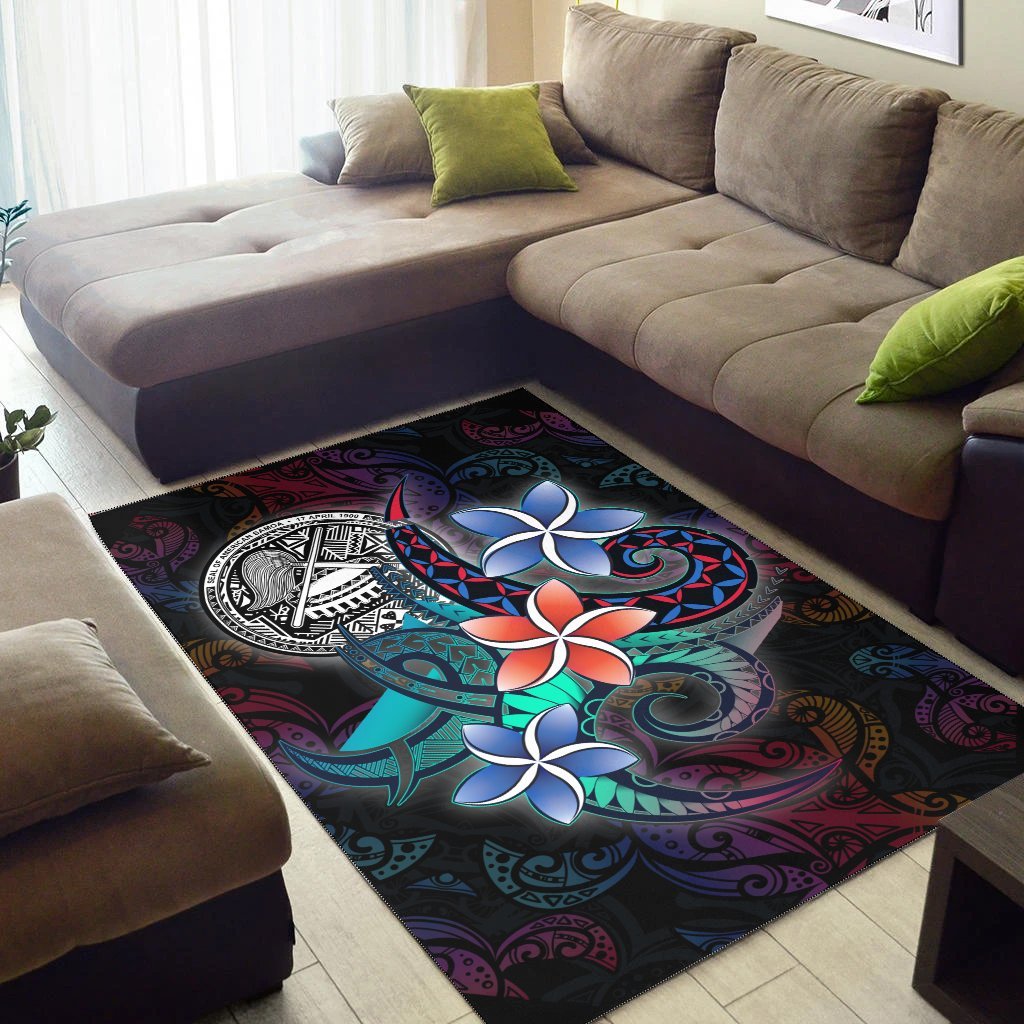 American Samoa Area Rug - Plumeria Flowers Style - Vibe Hoodie Shop