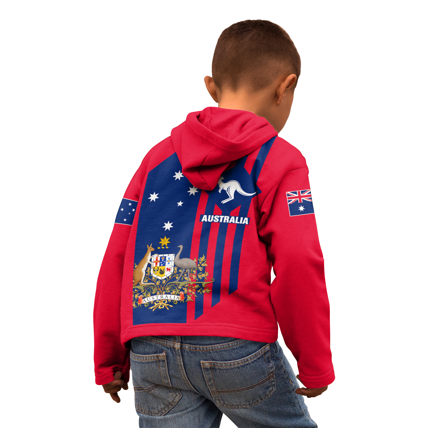 Custom Zip - Up Hoodie Kid - Australia Kangaroo Sign - Vibe Hoodie Shop