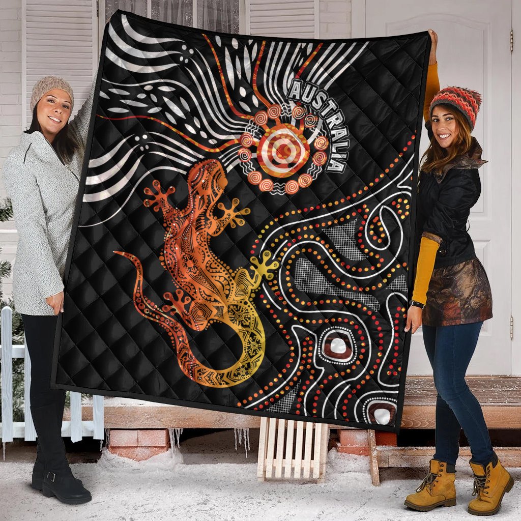 Aboriginal Premium Quilt - Lizard Sunshine - Vibe Hoodie Shop