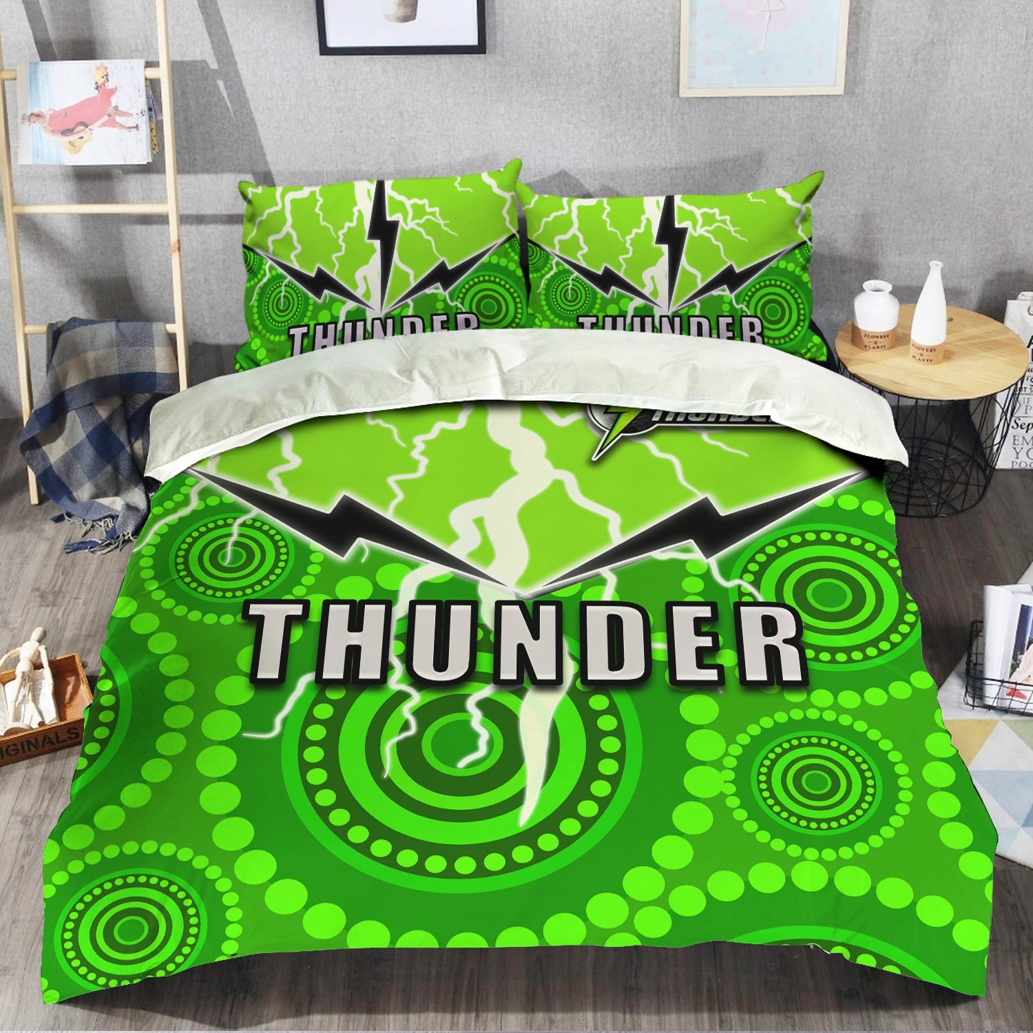 Sydney Thunder Cricket Aboriginal Thunder Bedding Set - LT20 - Vibe Hoodie Shop