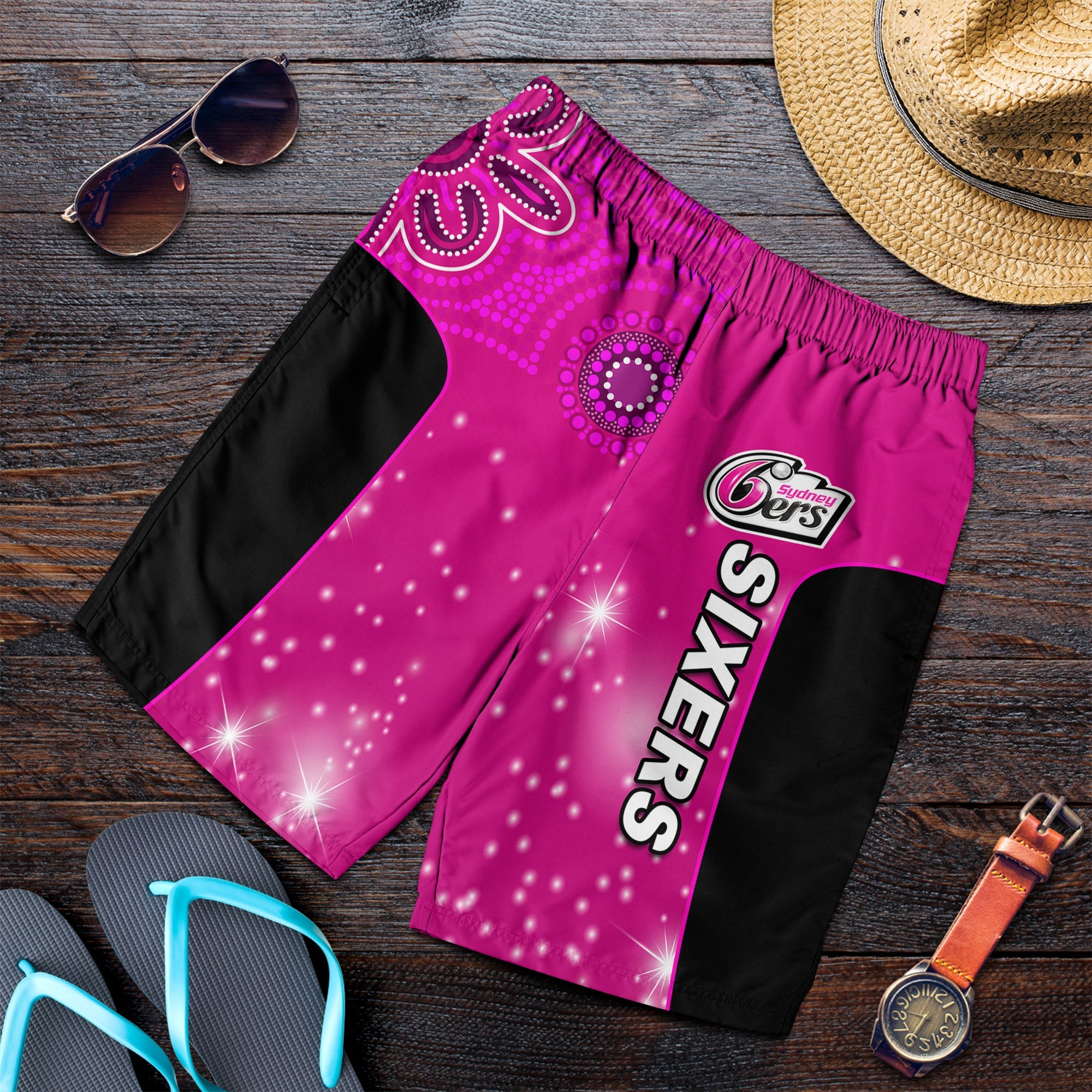 Sydney Sixers Men Shorts Cricket Australia Aboriginal - Vibe Hoodie Shop