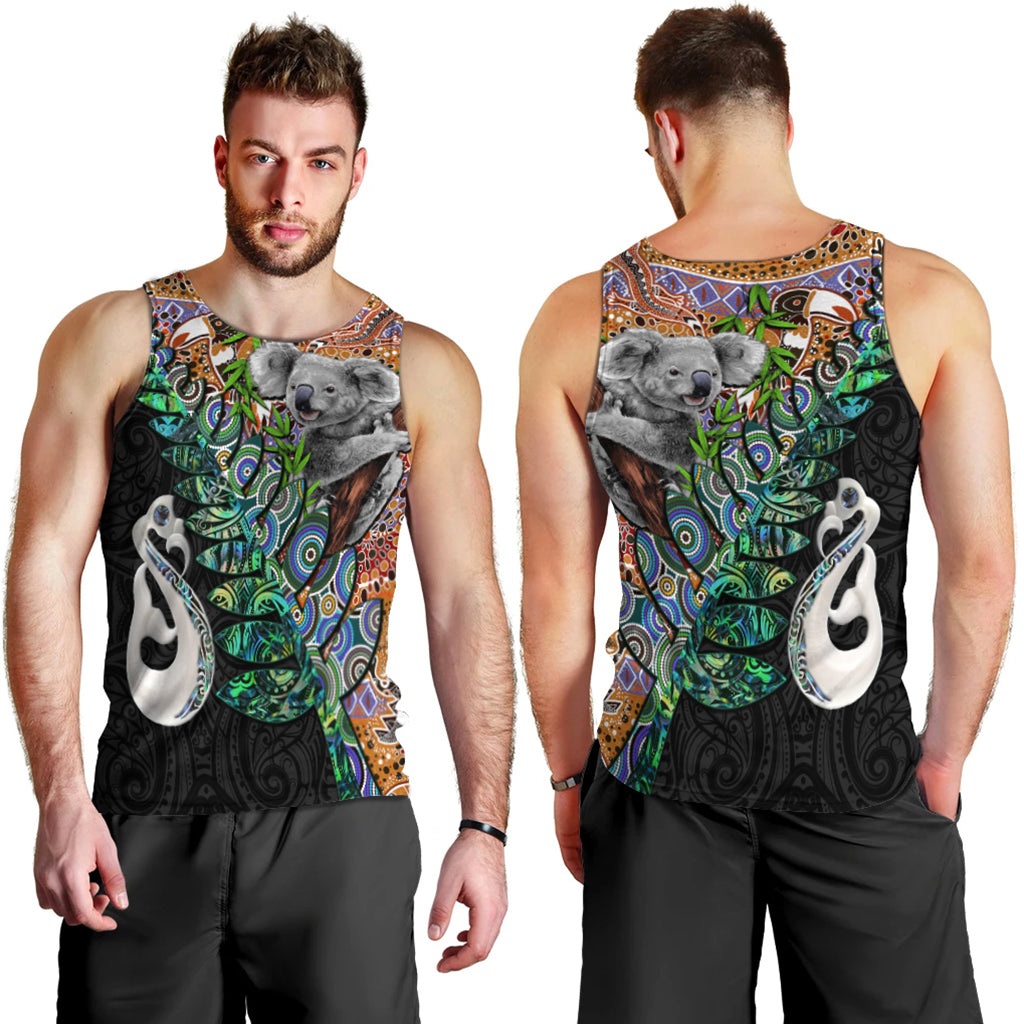 New Zealand Maori Manaia and Australian Aboriginal Koala Men Tank Top LT4 - Vibe Hoodie Shop